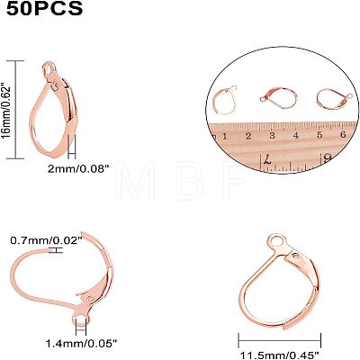 304 Stainless Steel Leverback Earring Findings STAS-UN0001-67RG-1