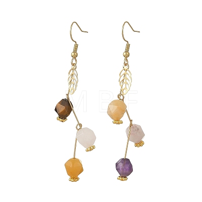 Hollow 316 Surgical Stainless Steel & Gemstone Dangle Earrings for Women EJEW-JE07505-1