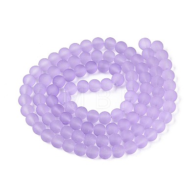 Baking Paint Transparent Glass Bead Strands GLAA-S031-8mm-25-1