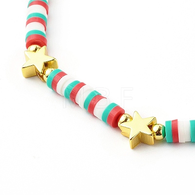 Handmade Polymer Clay Beads Stretch Bracelets Sets BJEW-JB06353-1