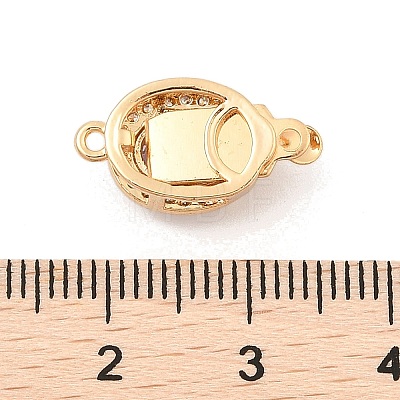 Brass Micro Pave Cubic Zirconia Box Clasps KK-C080-12G-03-1