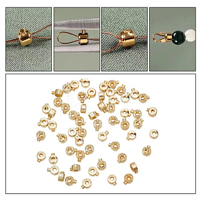 60Pcs Brass Crimp Beads KK-AR0003-26-1