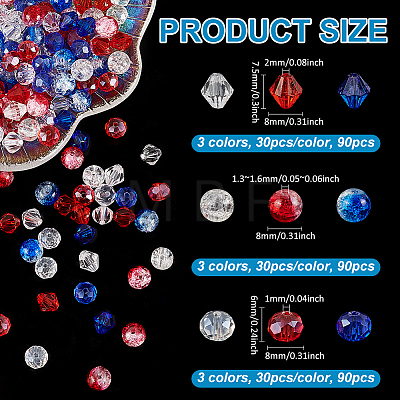 Independence Day Glass Beads Sets DIY-PH0023-63-1