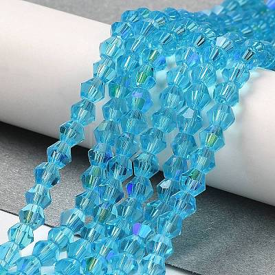 Transparent Electroplate Glass Beads Strands GLAA-F029-2mm-D19-1