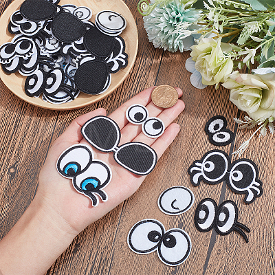  11 Styles Eye Cotton Embroidery Iron on Clothing Patches DIY-NB0010-15-1