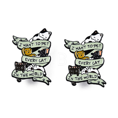 Word I Want to Pet Every Cat In The Word Enamel Pin JEWB-N007-234-1