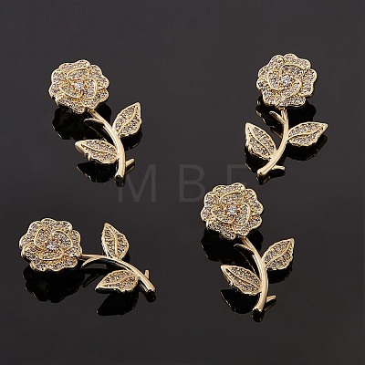 5Pcs Brass Micro Pave Clear Cubic Zirconia Pendants ZIRC-SZ0002-51-1