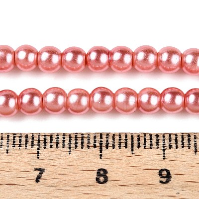 Baking Painted Pearlized Glass Pearl Round Bead Strands HY-Q003-4mm-77-A-1