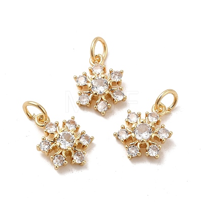 Rack Plating Brass Micro Pave Cubic Zirconia Pendants KK-E081-16G-1