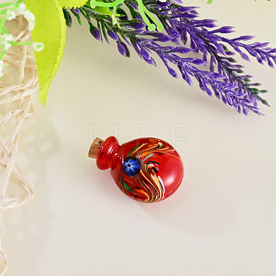 Handmade Lampwork Perfume Bottle Pendants LAMP-TADJ0001-05C-1