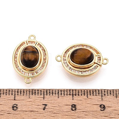 Brass Pave Clear Cubic Zirconia Magnetic Clasps KK-N287-10G-02-1