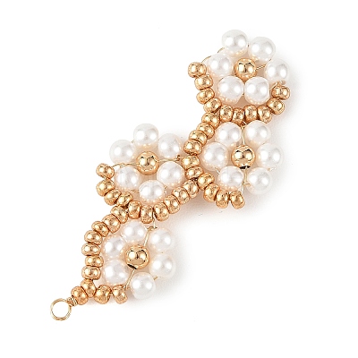 Glass Seed Beaded Big Pendants PALLOY-MZ01392-1