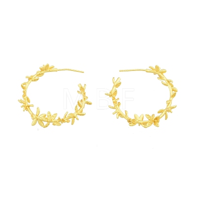 Brass Flower of Life Wrap Stud Earrings EJEW-G322-23MG-1