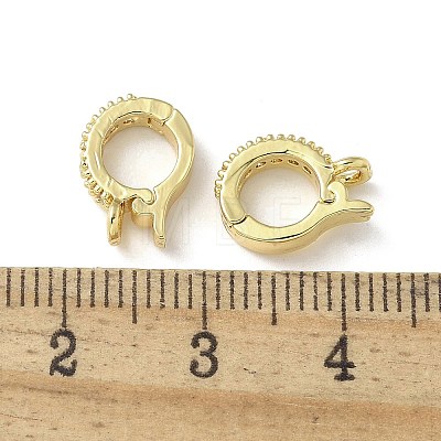 Brass Clear Cubic Zirconia Fold Over Clasps KK-A236-14G-1