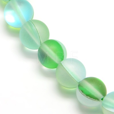 Synthetic Moonstone Beads Strands G-F142-10mm-M-1