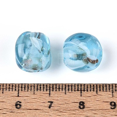Handmade Gold Sand Lampwork Beads LAMP-T021-32B-1