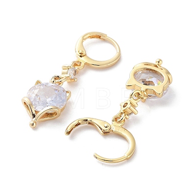 Rack Plating Golden Brass Dangle Leverback Earrings EJEW-A030-02E-G-1
