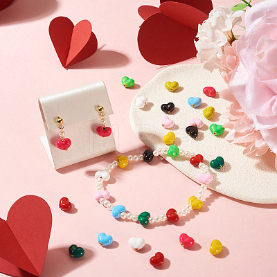 20Pcs 10 Colors Brass Enamel Beads KK-TA0008-47-1