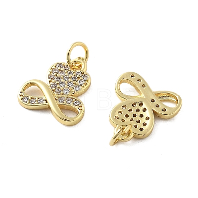 Brass Micro Pave Cubic Zirconia Pendants KK-C092-24D-G-1