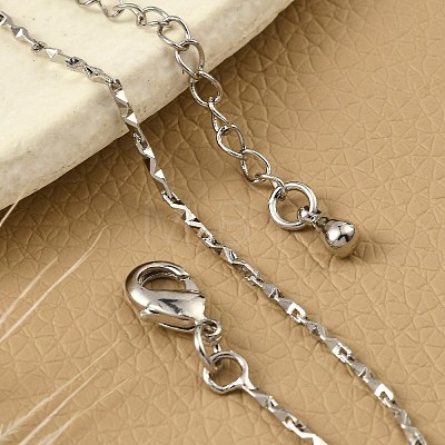 Brass Link Chain Bracelets for Women BJEW-G735-06P-1