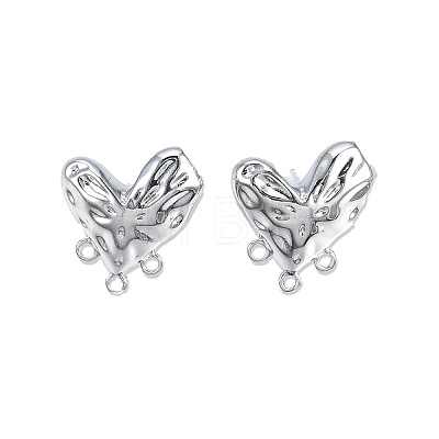 Brass Heart Stud Earring Findings KK-N232-440P-1