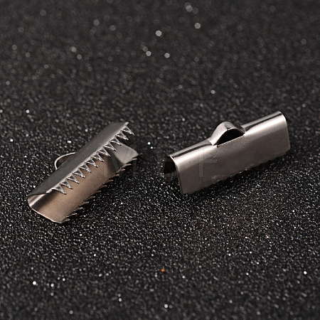 Tarnish Resistant 304 Stainless Steel Ribbon Crimp Ends STAS-M250-11-1