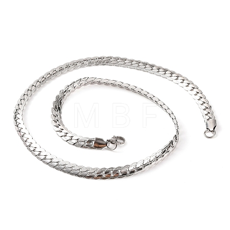 Non-Tarnish 304 Stainless Steel Twist Chain Necklaces for Women NJEW-G140-08A-P-1