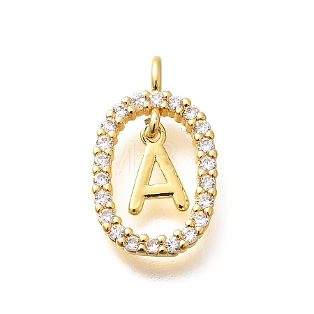 Brass Micro Pave Cubic Zirconia Pendants ZIRC-P123-01G-A01-1