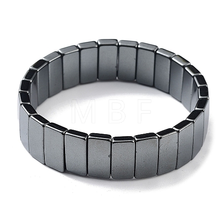 Non-Magnetic Synthetic Hematite Beaded Stretch Bracelets BJEW-H589-02E-1