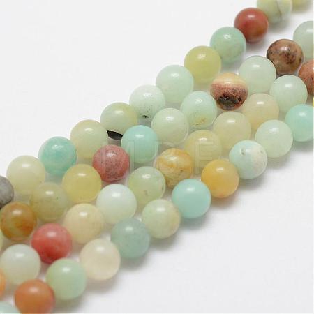 Natural Flower Amazonite Beads Strands G-F415-4mm-1