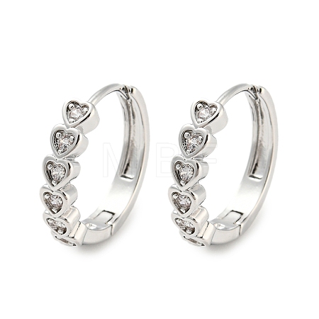 Brass with Cubic Zirconia Hoop Earrings EJEW-G363-10P-1