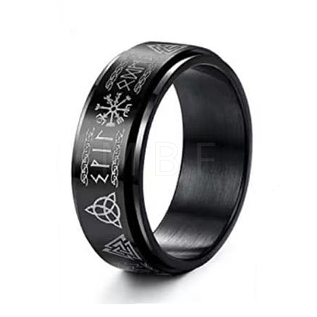 Viking Rune 201 Stainless Steel  Rotatable Finger Ring PW-WGDA45C-04-1