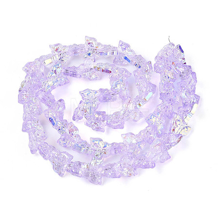 Electroplate Transparent Glass Beads Strands EGLA-T029-06B-1
