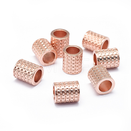 Rack Plating Brass European Beads KK-O125-07RG-1