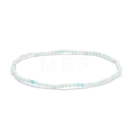 Natural Amazonite Beaded Stretch Bracelet BJEW-JB08484-03-1