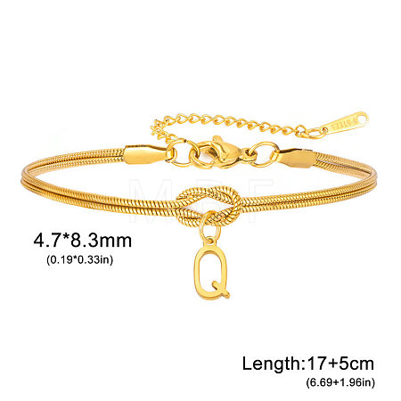 304 Stainless Steel Initial Charm Bracelets FS-WGD8E41-40-1