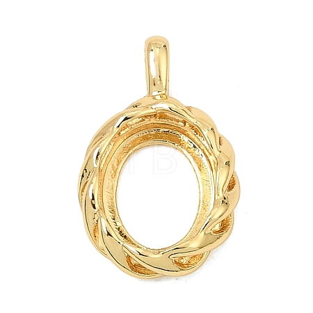 Brass Pendant Cabochon Settings KK-CBA968C-03G-07-1