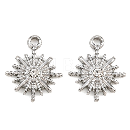 304 Stainless Steel Rhinestone Pendants RB-CBA9349-01P-1