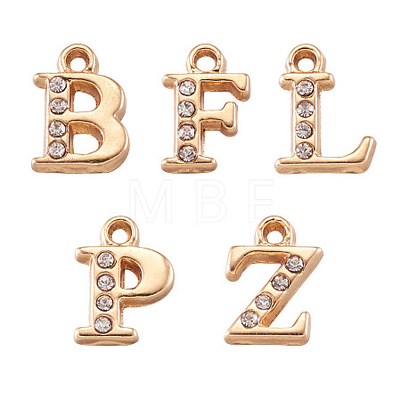 Alloy Rhinestone Charms ALRI-T008-01G-1