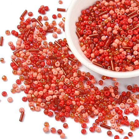 Opaque & Transparent Inside Colours Glass Seed Beads SEED-YW0002-17B-1
