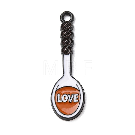 Coffee Alloy Enamel Pendants ENAM-I089-01B-02-1