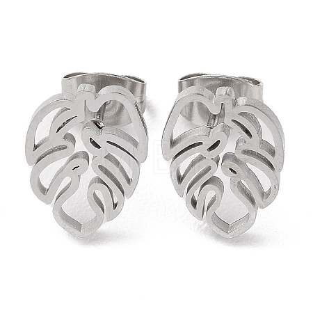 Non-Tarnish 304 Stainless Steel Stud Earrings X-EJEW-B022-08P-1
