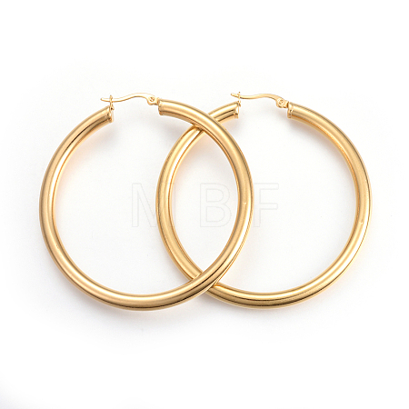 201 Stainless Steel Big Hoop Earrings LS-EJEW-A052-19D-G-1