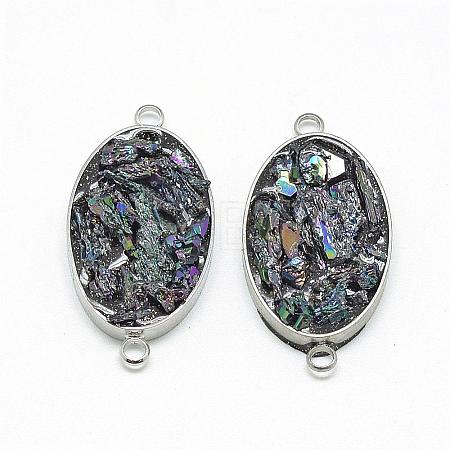 Natural Druzy Gemstone Links connectors G-Q489-H02-1