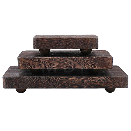 3Pcs 3 Sizes Wood Display Pedestals for Rings Earrings Bracelets ODIS-WH0331-71A-1