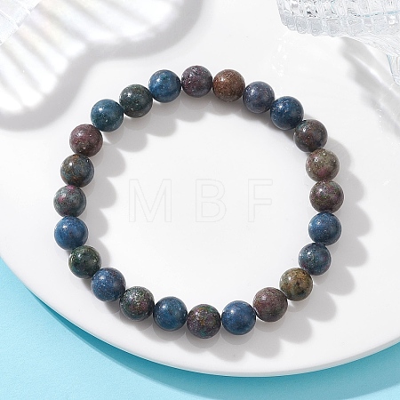 Natural Sapphire Beaded Stretch Bracelets for Women BJEW-JB13081-1