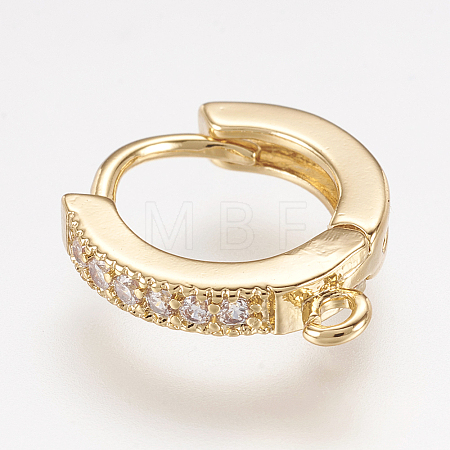 Brass Huggie Hoop Earring Findings X-KK-L152-20G-1