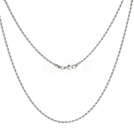 Tarnish Resistant Twisted Stainless Steel Rope Chain Necklace Making X-NJEW-507L-10-1
