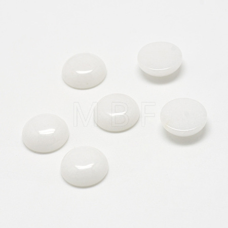 Natural White Jade Gemstone Cabochons X-G-T020-8mm-04-1