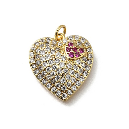 Brass Micro Pave Cubic Zirconia Pendants KK-C090-42G-05-1